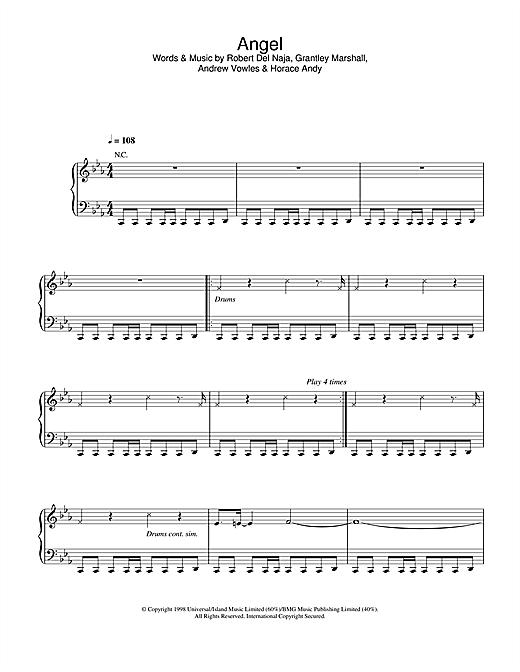 Learn to play Massive Attack Angel sheet music for Piano, Vocal & Guitar in minutes. Massive Attack Angel sheet music notes and chords. Download Printable PDF.
