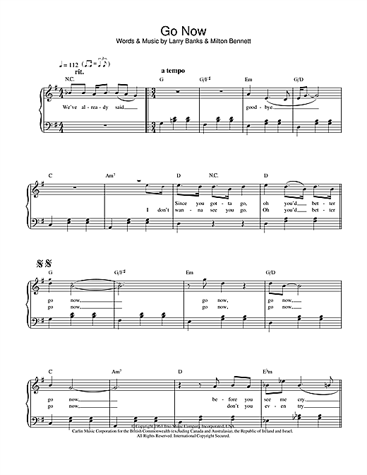 Learn to play The Moody Blues Go Now sheet music for Easy Piano in minutes. The Moody Blues Go Now sheet music notes and chords. Download Printable PDF.