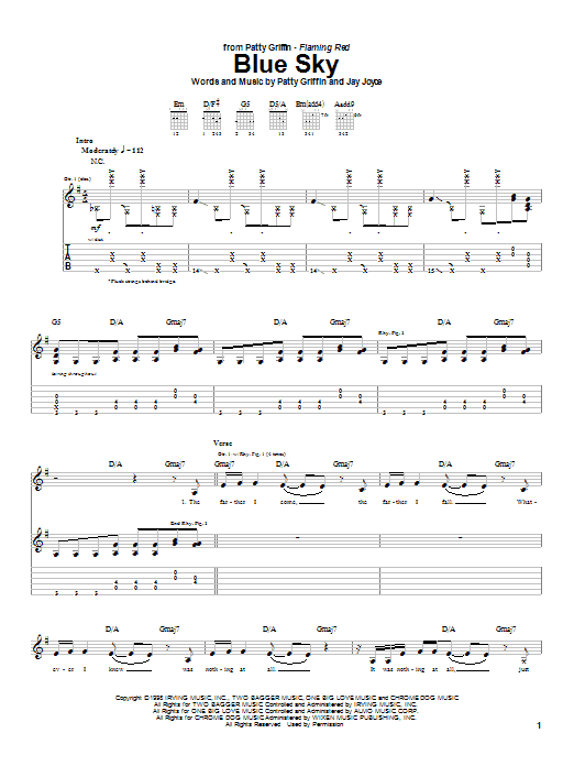 Learn to play Patty Griffin Blue Sky sheet music for Guitar Tab in minutes. Patty Griffin Blue Sky sheet music notes and chords. Download Printable PDF.