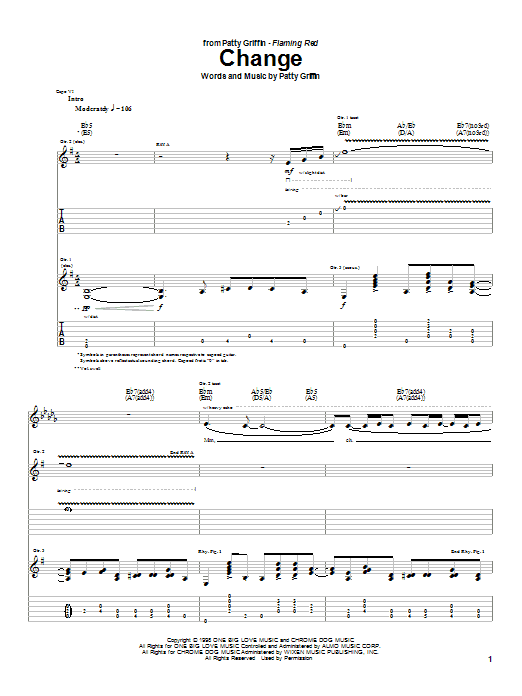 Learn to play Patty Griffin Change sheet music for Guitar Tab in minutes. Patty Griffin Change sheet music notes and chords. Download Printable PDF.