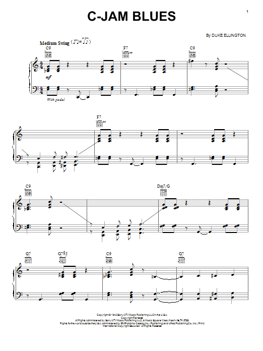 Learn to play Duke Ellington C-Jam Blues sheet music for Piano in minutes. Duke Ellington C-Jam Blues sheet music notes and chords. Download Printable PDF.