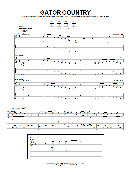 Learn to play Molly Hatchet Gator Country sheet music for Guitar Tab in minutes. Molly Hatchet Gator Country sheet music notes and chords. Download Printable PDF.