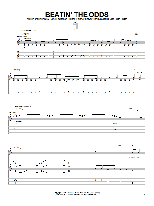 Learn to play Molly Hatchet Beatin' The Odds sheet music for Guitar Tab in minutes. Molly Hatchet Beatin' The Odds sheet music notes and chords. Download Printable PDF.