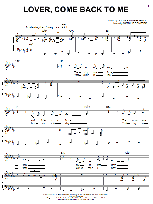 Learn to play Billie Holiday Lover, Come Back To Me sheet music for Piano, Vocal & Guitar (Right-Hand Melody) in minutes. Billie Holiday Lover, Come Back To Me sheet music notes and chords. Download Printable PDF.