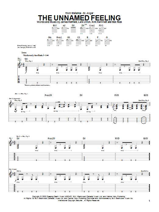 Learn to play Metallica The Unnamed Feeling sheet music for Guitar Tab in minutes. Metallica The Unnamed Feeling sheet music notes and chords. Download Printable PDF.