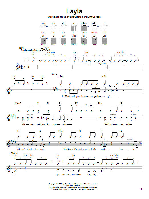 Learn to play Eric Clapton Layla sheet music for Guitar with strumming patterns in minutes. Eric Clapton Layla sheet music notes and chords. Download Printable PDF.