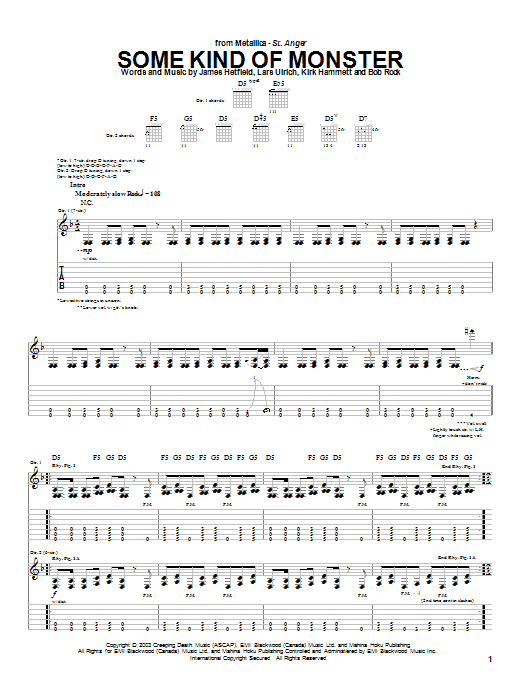 Learn to play Metallica Some Kind Of Monster sheet music for Guitar Tab in minutes. Metallica Some Kind Of Monster sheet music notes and chords. Download Printable PDF.