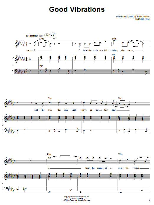 Learn to play The Beach Boys Good Vibrations sheet music for Piano & Vocal in minutes. The Beach Boys Good Vibrations sheet music notes and chords. Download Printable PDF.