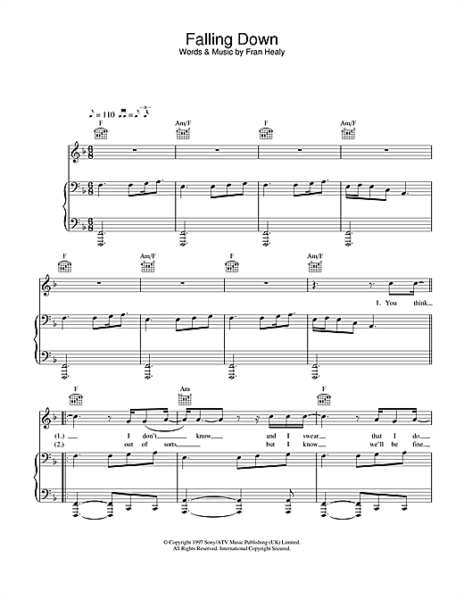 Learn to play Travis Falling Down sheet music for Piano, Vocal & Guitar in minutes. Travis Falling Down sheet music notes and chords. Download Printable PDF.