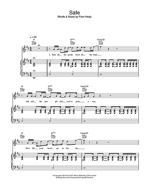 Learn to play Travis Safe sheet music for Piano, Vocal & Guitar in minutes. Travis Safe sheet music notes and chords. Download Printable PDF.