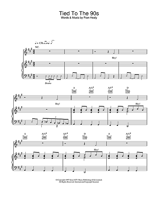 Learn to play Travis Tied To The 90s sheet music for Piano, Vocal & Guitar in minutes. Travis Tied To The 90s sheet music notes and chords. Download Printable PDF.