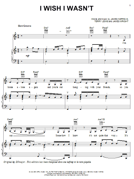 Learn to play Heather Headley I Wish I Wasn't sheet music for Piano, Vocal & Guitar (Right-Hand Melody) in minutes. Heather Headley I Wish I Wasn't sheet music notes and chords. Download Printable PDF.