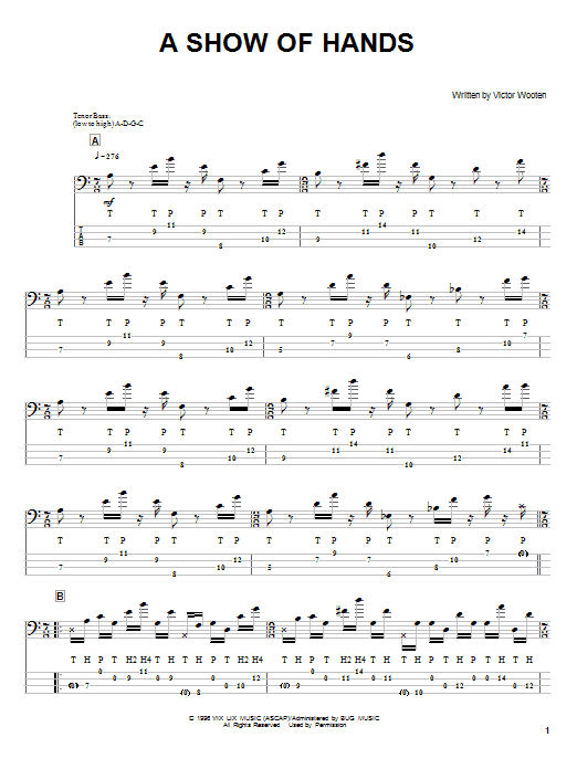 Learn to play Victor Wooten A Show Of Hands sheet music for Bass Guitar Tab in minutes. Victor Wooten A Show Of Hands sheet music notes and chords. Download Printable PDF.