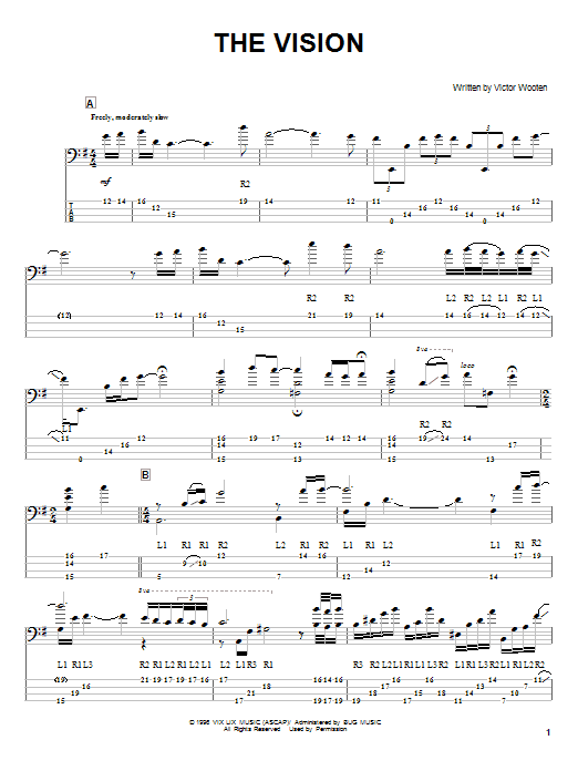 Learn to play Victor Wooten The Vision sheet music for Bass Guitar Tab in minutes. Victor Wooten The Vision sheet music notes and chords. Download Printable PDF.