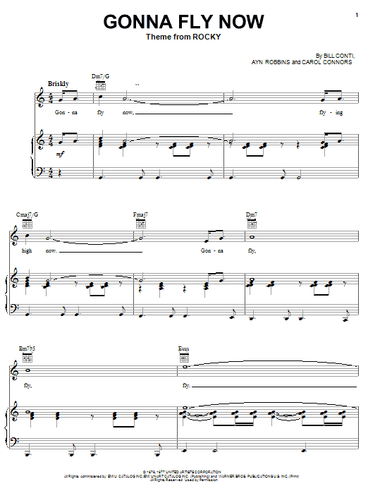 Learn to play Ayn Robbins Gonna Fly Now sheet music for Piano, Vocal & Guitar (Right-Hand Melody) in minutes. Ayn Robbins Gonna Fly Now sheet music notes and chords. Download Printable PDF.