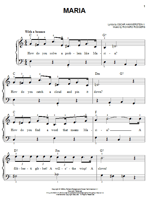 Learn to play Rodgers & Hammerstein Maria sheet music for Easy Piano in minutes. Rodgers & Hammerstein Maria sheet music notes and chords. Download Printable PDF.