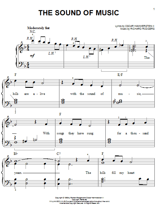 Learn to play Rodgers & Hammerstein The Sound Of Music sheet music for Easy Piano in minutes. Rodgers & Hammerstein The Sound Of Music sheet music notes and chords. Download Printable PDF.