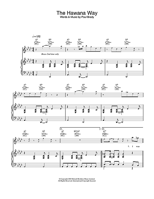 Learn to play Paul Brady The Hawana Way sheet music for Piano, Vocal & Guitar in minutes. Paul Brady The Hawana Way sheet music notes and chords. Download Printable PDF.