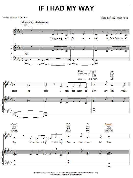Learn to play Linda Eder If I Had My Way sheet music for Piano, Vocal & Guitar (Right-Hand Melody) in minutes. Linda Eder If I Had My Way sheet music notes and chords. Download Printable PDF.