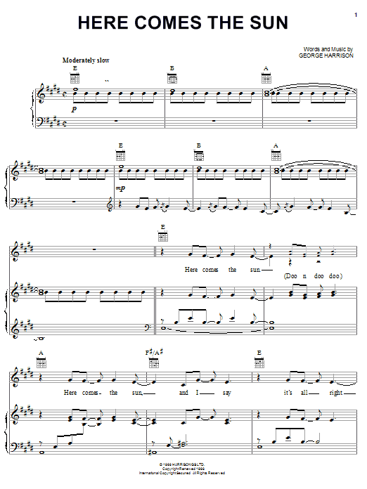 Learn to play Linda Eder Here Comes The Sun sheet music for Piano, Vocal & Guitar (Right-Hand Melody) in minutes. Linda Eder Here Comes The Sun sheet music notes and chords. Download Printable PDF.