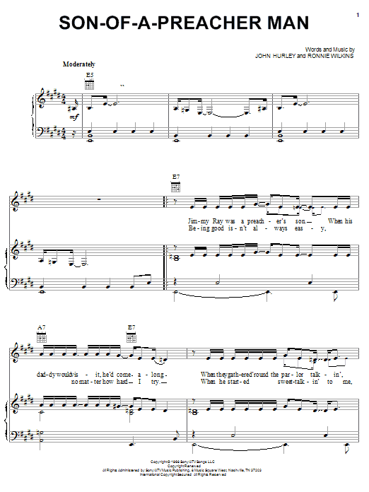 Learn to play Linda Eder Son Of A Preacher Man sheet music for Piano, Vocal & Guitar (Right-Hand Melody) in minutes. Linda Eder Son Of A Preacher Man sheet music notes and chords. Download Printable PDF.