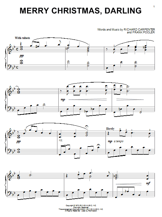 Learn to play Carpenters Merry Christmas, Darling sheet music for Piano in minutes. Carpenters Merry Christmas, Darling sheet music notes and chords. Download Printable PDF.