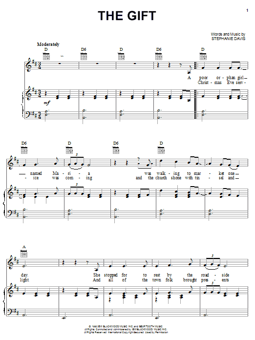 Learn to play Stephanie Davis The Gift sheet music for Piano, Vocal & Guitar (Right-Hand Melody) in minutes. Stephanie Davis The Gift sheet music notes and chords. Download Printable PDF.
