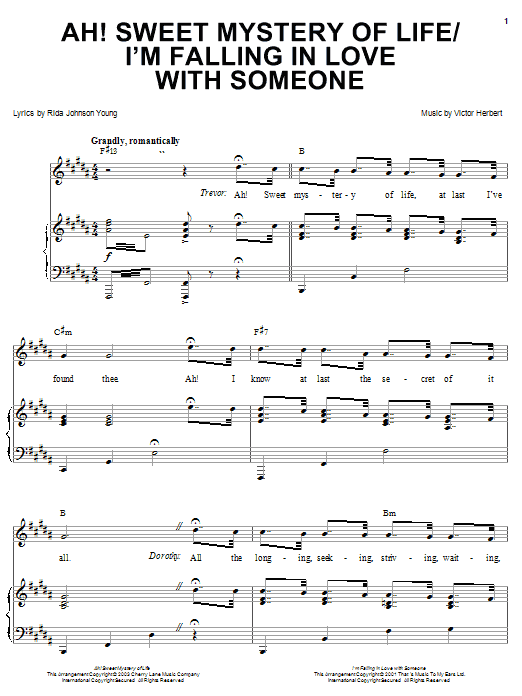 Learn to play Rida Johnson Young Ah! Sweet Mystery Of Life sheet music for Piano, Vocal & Guitar (Right-Hand Melody) in minutes. Rida Johnson Young Ah! Sweet Mystery Of Life sheet music notes and chords. Download Printable PDF.