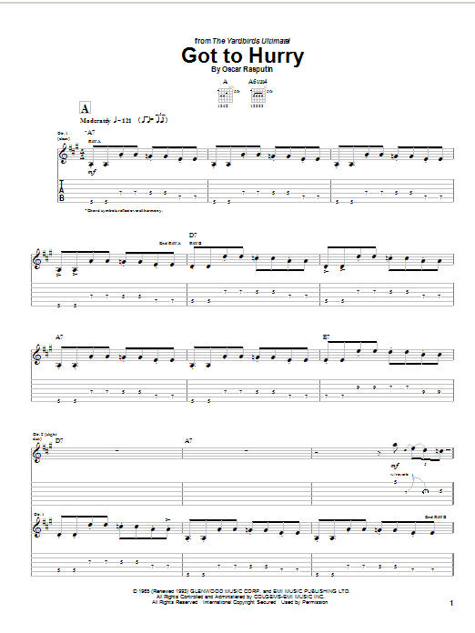 Learn to play The Yardbirds Got To Hurry sheet music for Guitar Tab in minutes. The Yardbirds Got To Hurry sheet music notes and chords. Download Printable PDF.