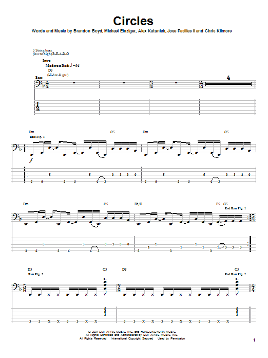 Learn to play Incubus Circles sheet music for Bass Guitar Tab in minutes. Incubus Circles sheet music notes and chords. Download Printable PDF.