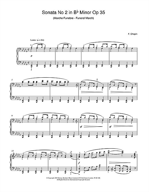 Learn to play Frederic Chopin Sonata No.2 in B Flat Minor Op 35 (Funeral March) sheet music for Piano in minutes. Frederic Chopin Sonata No.2 in B Flat Minor Op 35 (Funeral March) sheet music notes and chords. Download Printable PDF.