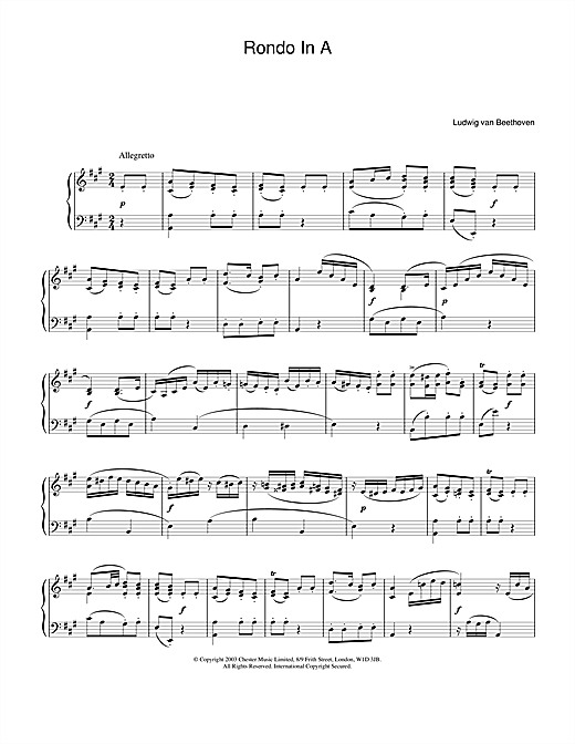 Learn to play Ludwig van Beethoven Rondo In A sheet music for Piano in minutes. Ludwig van Beethoven Rondo In A sheet music notes and chords. Download Printable PDF.
