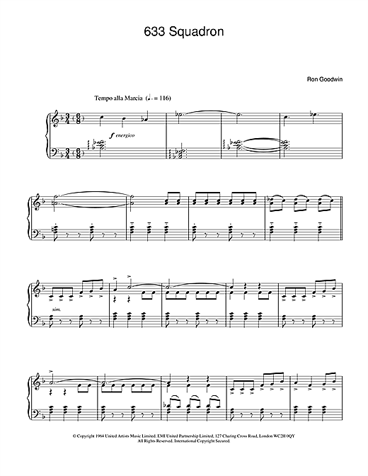 Learn to play Ron Goodwin 633 Squadron sheet music for Piano in minutes. Ron Goodwin 633 Squadron sheet music notes and chords. Download Printable PDF.