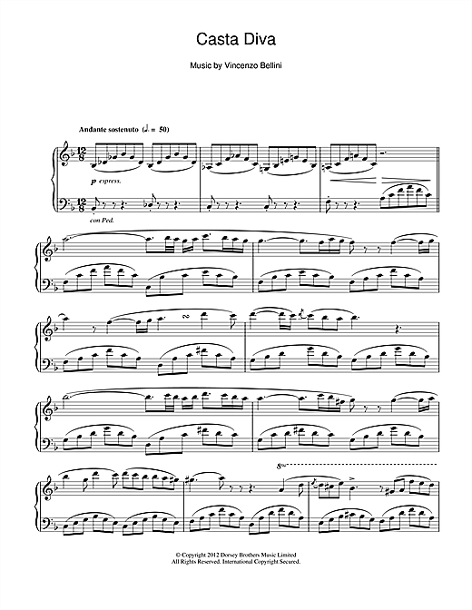 Learn to play Vincenzo Bellini Casta Diva sheet music for Piano in minutes. Vincenzo Bellini Casta Diva sheet music notes and chords. Download Printable PDF.