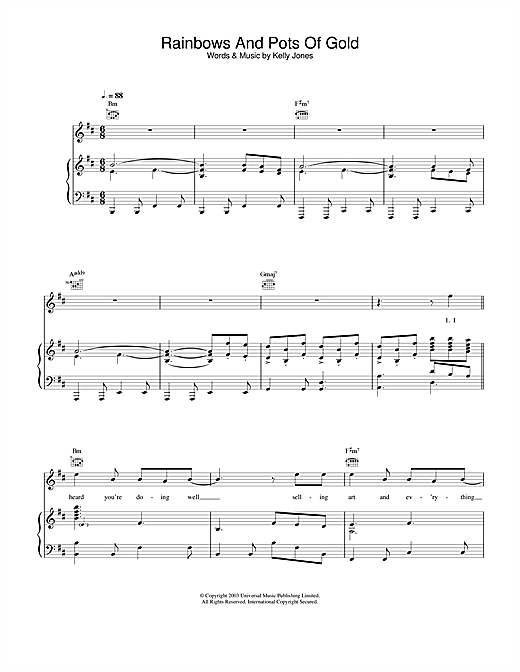 Learn to play Stereophonics Rainbows And Pots Of Gold sheet music for Piano, Vocal & Guitar in minutes. Stereophonics Rainbows And Pots Of Gold sheet music notes and chords. Download Printable PDF.