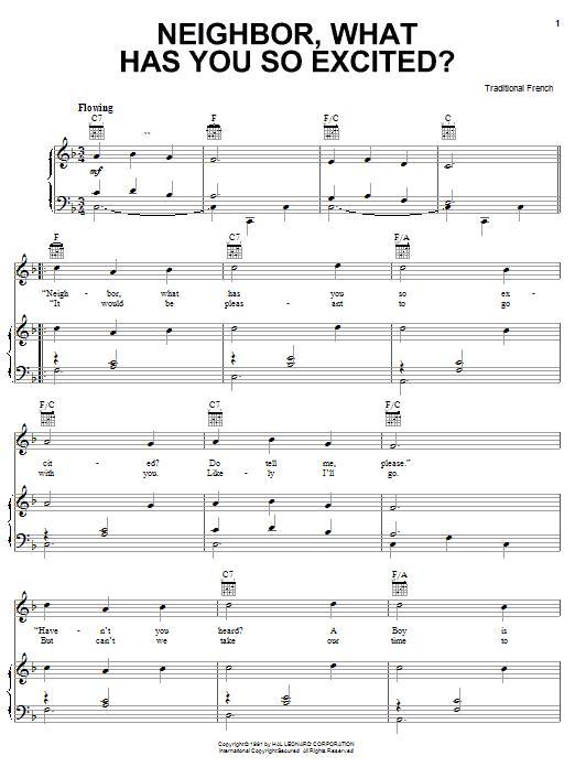 Learn to play Traditional Carol Neighbor, What Has You So Excited? sheet music for Piano, Vocal & Guitar (Right-Hand Melody) in minutes. Traditional Carol Neighbor, What Has You So Excited? sheet music notes and chords. Download Printable PDF.