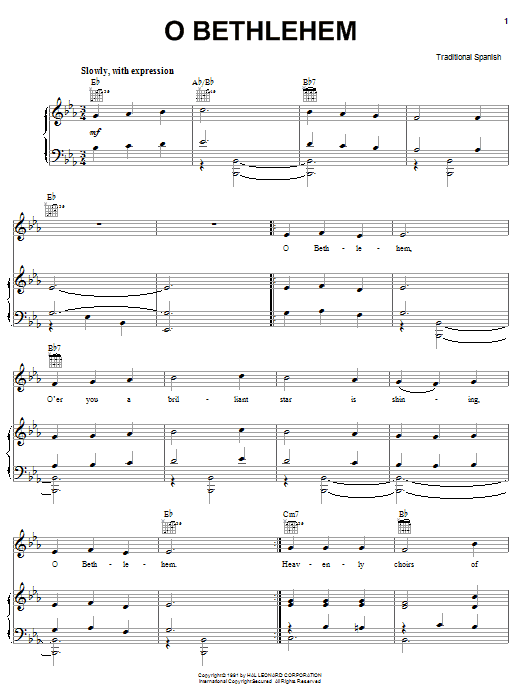 Learn to play Traditional Carol O Bethlehem sheet music for Piano, Vocal & Guitar (Right-Hand Melody) in minutes. Traditional Carol O Bethlehem sheet music notes and chords. Download Printable PDF.