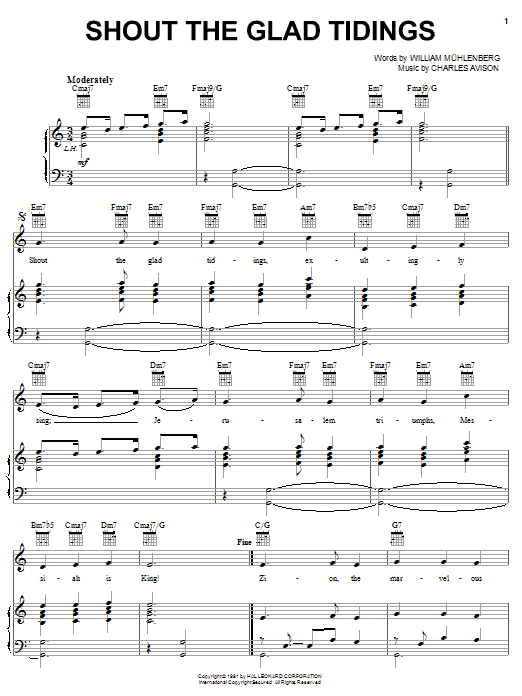 Learn to play Traditional Carol Shout The Glad Tidings sheet music for Piano, Vocal & Guitar (Right-Hand Melody) in minutes. Traditional Carol Shout The Glad Tidings sheet music notes and chords. Download Printable PDF.