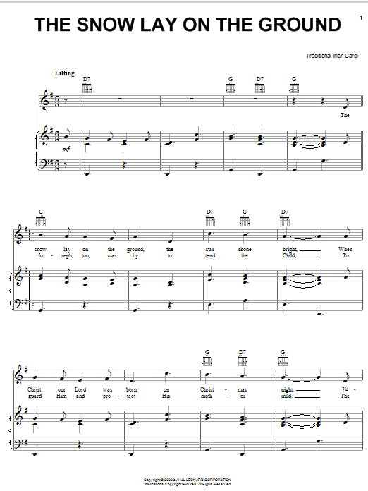 Learn to play Traditional Carol The Snow Lay On The Ground sheet music for Piano, Vocal & Guitar (Right-Hand Melody) in minutes. Traditional Carol The Snow Lay On The Ground sheet music notes and chords. Download Printable PDF.