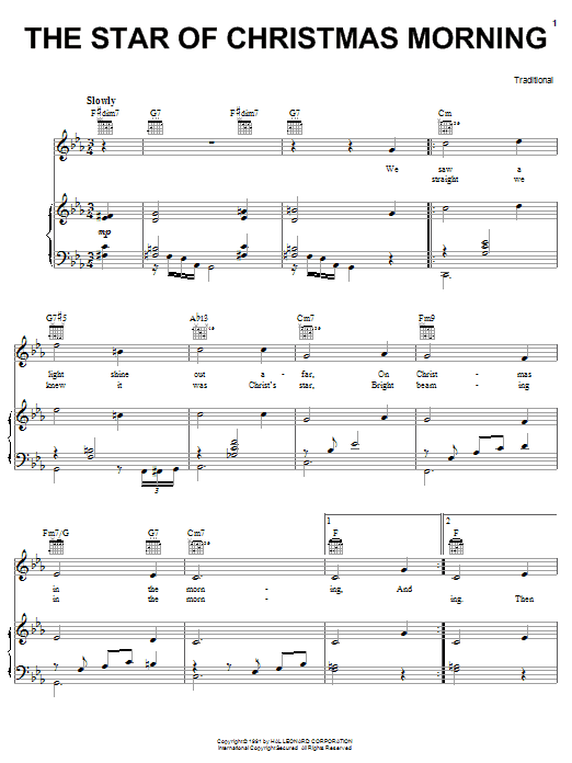 Learn to play Traditional Carol The Star Of Christmas Morning sheet music for Piano, Vocal & Guitar (Right-Hand Melody) in minutes. Traditional Carol The Star Of Christmas Morning sheet music notes and chords. Download Printable PDF.