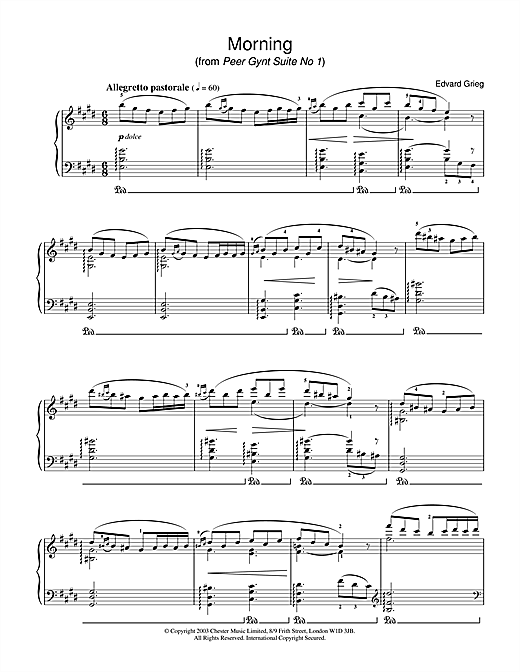 Learn to play Edvard Grieg Morning (from Peer Gynt Suite No.1) sheet music for Piano in minutes. Edvard Grieg Morning (from Peer Gynt Suite No.1) sheet music notes and chords. Download Printable PDF.