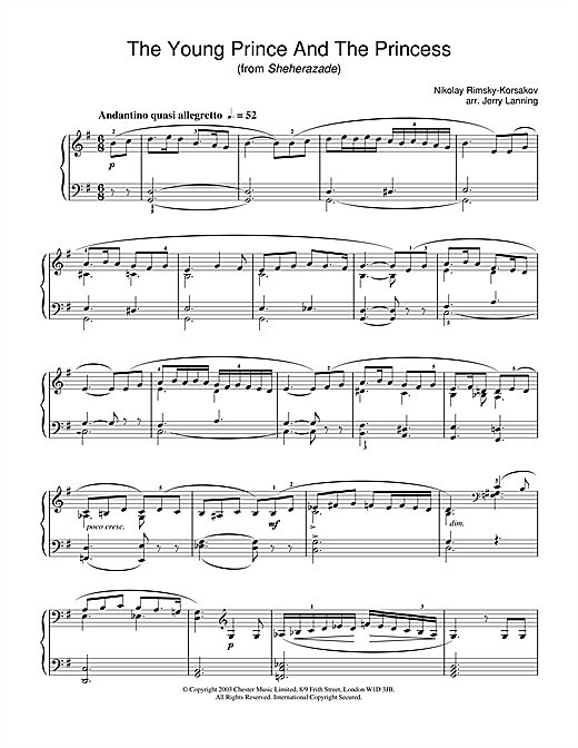 Learn to play Nikolai Rimsky-Korsakov The Young Prince And The Princess (from Scheherazade) sheet music for Piano in minutes. Nikolai Rimsky-Korsakov The Young Prince And The Princess (from Scheherazade) sheet music notes and chords. Download Printable PDF.