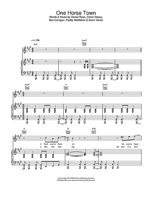 Learn to play The Thrills One Horse Town sheet music for Piano, Vocal & Guitar in minutes. The Thrills One Horse Town sheet music notes and chords. Download Printable PDF.