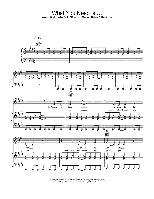 Learn to play Sinead Quinn What You Need Is … sheet music for Piano, Vocal & Guitar in minutes. Sinead Quinn What You Need Is … sheet music notes and chords. Download Printable PDF.