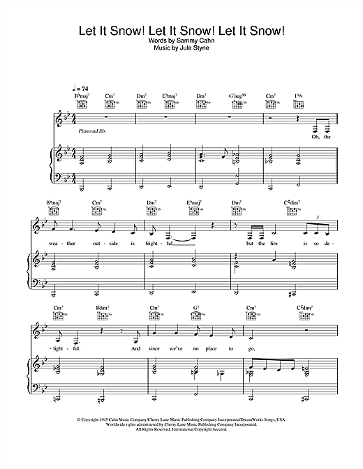 Learn to play Bing Crosby Let It Snow! Let It Snow! Let It Snow! sheet music for Piano, Vocal & Guitar in minutes. Bing Crosby Let It Snow! Let It Snow! Let It Snow! sheet music notes and chords. Download Printable PDF.