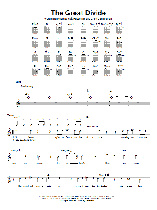 Learn to play Point Of Grace The Great Divide sheet music for Guitar with strumming patterns in minutes. Point Of Grace The Great Divide sheet music notes and chords. Download Printable PDF.