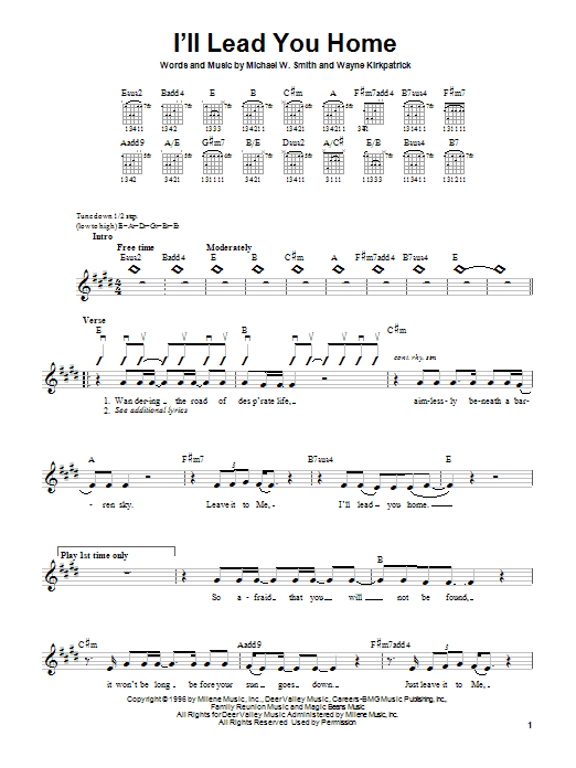 Learn to play Michael W. Smith I'll Lead You Home sheet music for Guitar with strumming patterns in minutes. Michael W. Smith I'll Lead You Home sheet music notes and chords. Download Printable PDF.