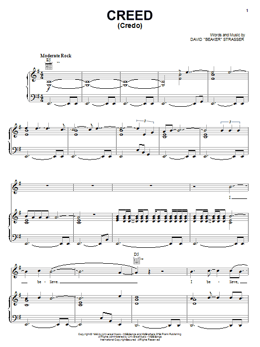 Learn to play Rich Mullins Creed (Credo) sheet music for Piano, Vocal & Guitar (Right-Hand Melody) in minutes. Rich Mullins Creed (Credo) sheet music notes and chords. Download Printable PDF.