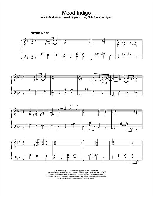 Learn to play Duke Ellington Mood Indigo sheet music for Piano in minutes. Duke Ellington Mood Indigo sheet music notes and chords. Download Printable PDF.