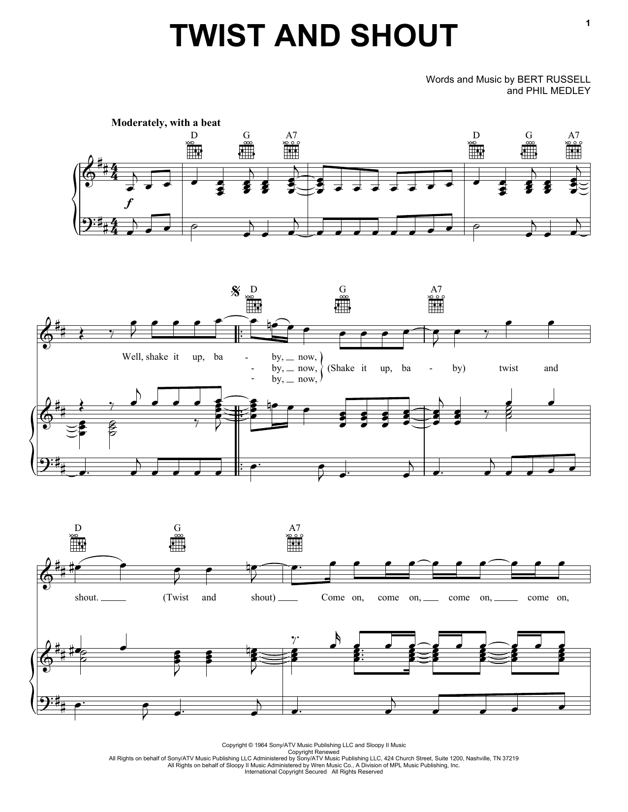 Learn to play The Beatles Twist And Shout sheet music for Piano, Vocal & Guitar (Right-Hand Melody) in minutes. The Beatles Twist And Shout sheet music notes and chords. Download Printable PDF.